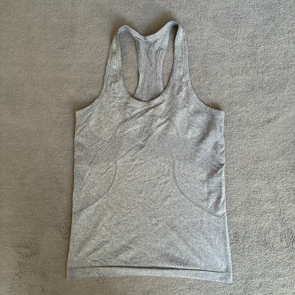 Lululemon Swiftly Tech Slate White Athletic Racerback Tank Top 2.0 Womens Size 6